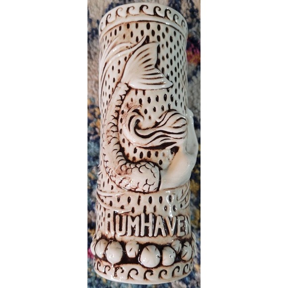 TIKIROB Mermaid RUMHAVEN Tiki Mug Glazed 3D Siren Ceramic Man Cave Barware EUC - Picture 1 of 7